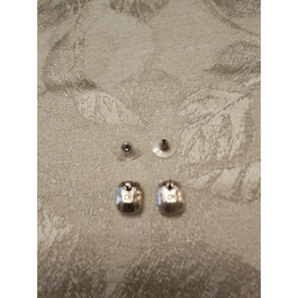 Patricia Nash Earrings Large Chunky Clear Crystal Faceted Stud Signed Designer - Picture 7 of 7